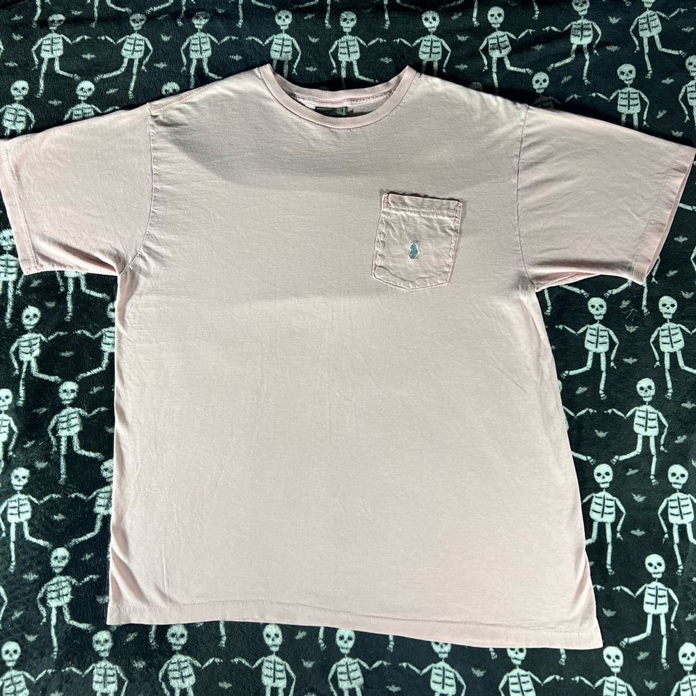 Vintage - Polo Ralph Lauren - Single Stitch Pink Pocket Tee - Made in USA